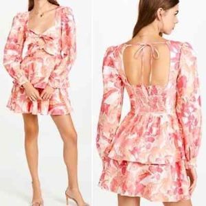 SOLD NEW Rebecca Vallance Pink Tropical Dress Size 6 NWT